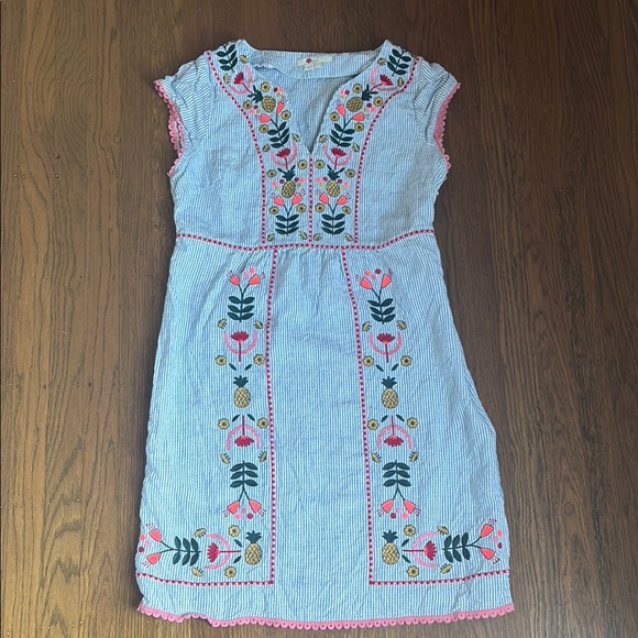 Boden Bea linen embriodered dress size 6